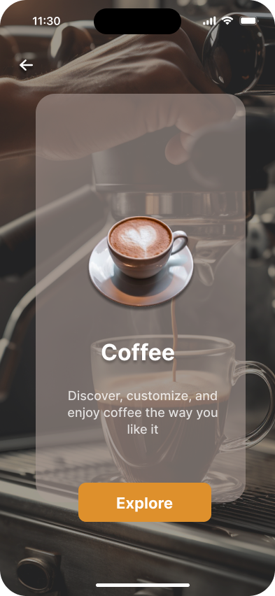 Coffee Mobile App Splash layout 2